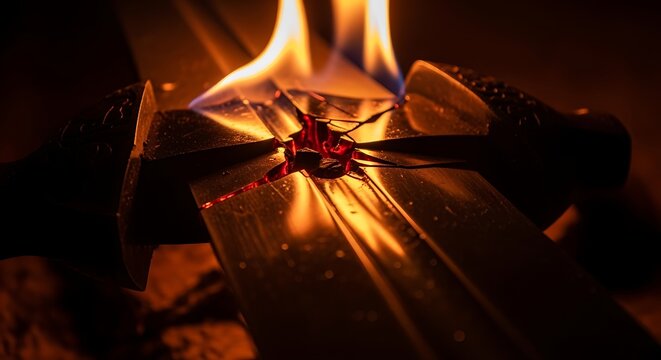 Broken Sword on Fire
