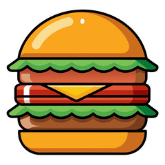 hamburger on white background