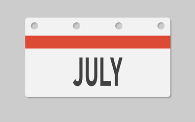 Vector template icon page calendar, month July