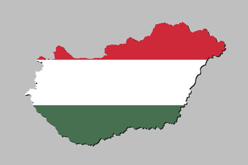 Vector map of Hungary made from flag, Europe