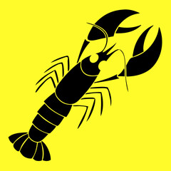 Cartoon Style Small Orange Lobsters &ndash; Cute Minimal Seafood Vector Illustration