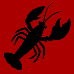 Cartoon Style Small Orange Lobsters – Cute Minimal Seafood Vector Illustration