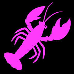 Cartoon Style Small Orange Lobsters &ndash; Cute Minimal Seafood Vector Illustration