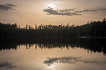sunset over the lake