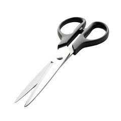 Obraz premium Pair of Black-Handled Steel Scissors.