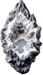 Abstract Mountain Landscape with Lake in the Center of Peaks
