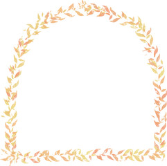 紅葉のアーチ窓フレーム　Adobe Illustrator Artwork