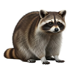 Fototapeta premium Detailed Illustration of a Raccoon with Striped Tail.