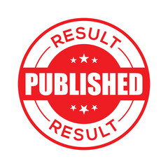 Result Published Red Grunge Stamp Vector Illustration. Result Published Stamp logo.
