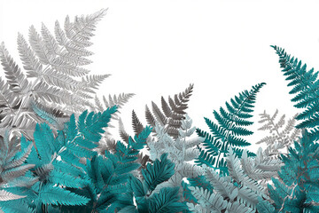 A vector illustration of Tasmanian ferns with detailed leaf patterns