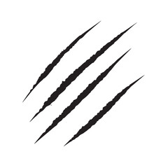 Create three sharp claw-like scratches on white paper
