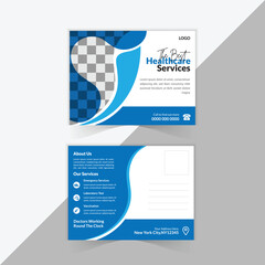 Clean and professional medical postcard template for clinics, hospitals, or healthcare services. Ideal for medical marketing or patient outreach.