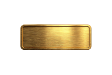 gold nameplate, template isolated on transparent background
