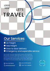 lyer Design, Business Flyer, A4 Vector Editable Template, Trendy Geometric Shape Template, Print Design, Modern Business Flyer, Digital Marketing Flyer, IT Company Flyer. travel flyer