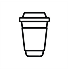 Simple outline icon of a disposable coffee cup