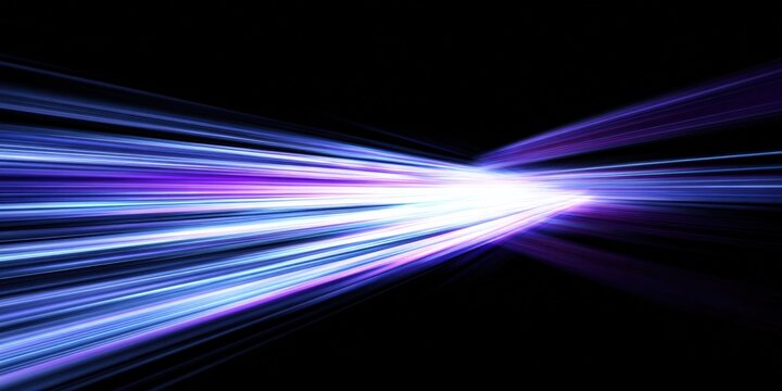 Dynamic Light Trails in Motion with Bright Color Lines Blazing Through a Dark Background for High-Speed Visual Effect Photography