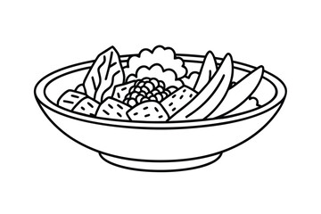 Salad Bowl With Grilled Chicken Strips Spinach