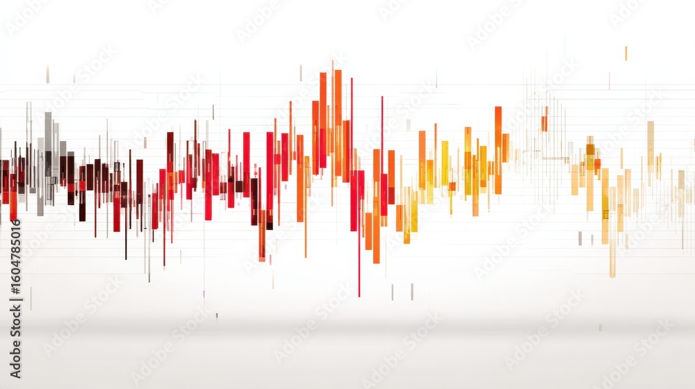 Aufkleber abstract digital o waveform visualization with colorful sound bars representing music or sound data 