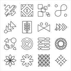 abstract symbols set of web icons in line style. abstract symbols, abstract vector, geometric shapes and minimal symbols.Vector illustration