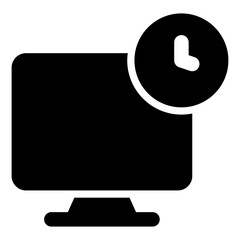 desktop time solid icon	
