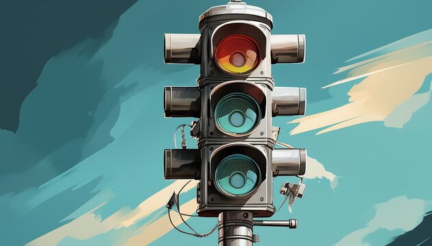 traffic intersection signal surveillance camera with cut out background