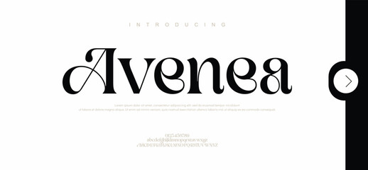 Avenea Minimal modern alphabet fonts. Typography minimalist urban digital fashion future creative logo font.
