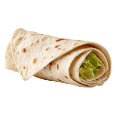 Rolled tortilla wrap with lettuce filling