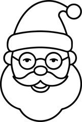 Santa claus line art vector illustration christmas holiday