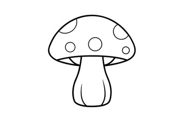 Mushroom Single White Minimal Style No Text