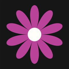 Flat purple floral shape with conceptual petal arrangement. Bright, clean, and ideal for modern eco design.
