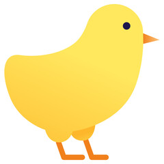 young chick on white icon