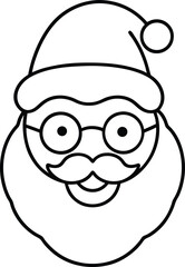 Santa claus line art vector illustration happy holidays