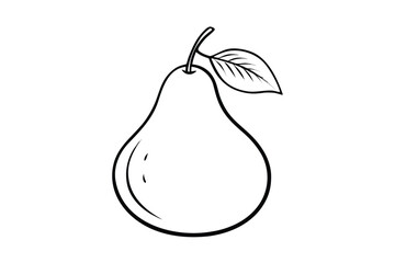 Green Pear With Leaf Clean Vector No Text