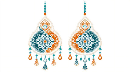 A vector illustration of Moroccan-inspired jewelry with detailed filigree designs