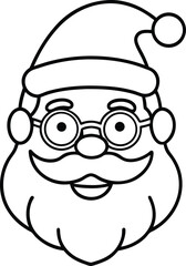 Santa claus line art vector illustration happy holidays