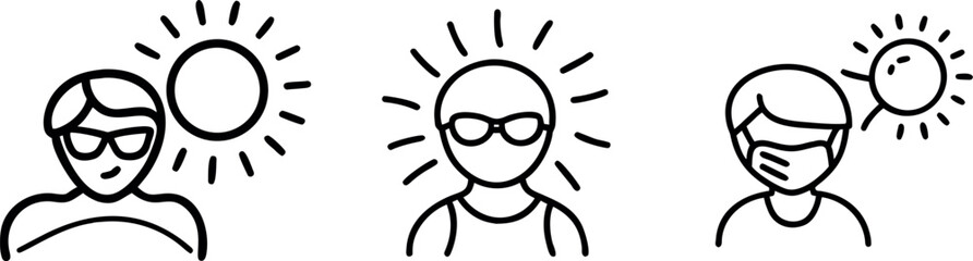 Human Impact Doodle Icons | Overheating, Pollution & Health Effects