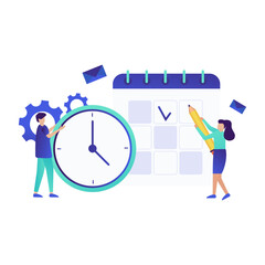 Time Management and Calendar Planning Concept with Clock and Tasks