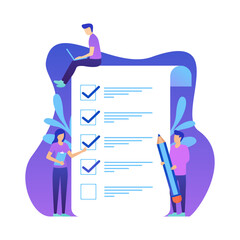 Task Management and Checklist Completion Concept with Team Collaboration
