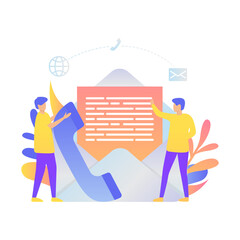 Customer Support and Contact Communication Concept with Phone and Email