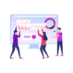 Marketing Analytics and Data Visualization Concept with Business Team