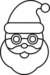 Simple santa claus line art vector illustration