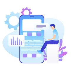 Mobile Application Development and Data Interface Concept with Laptop User