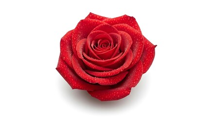 Crimson Rose: Dew-Kissed Beauty in Full Bloom (AI Generated)