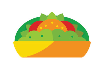 Colorful Taco Salad With Guacamole And Tortilla Chips