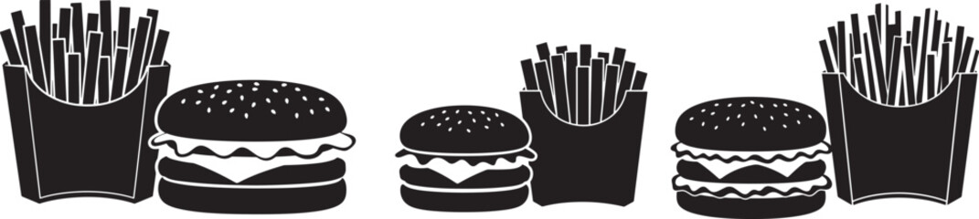 Stylized cactus and bamboo silhouette