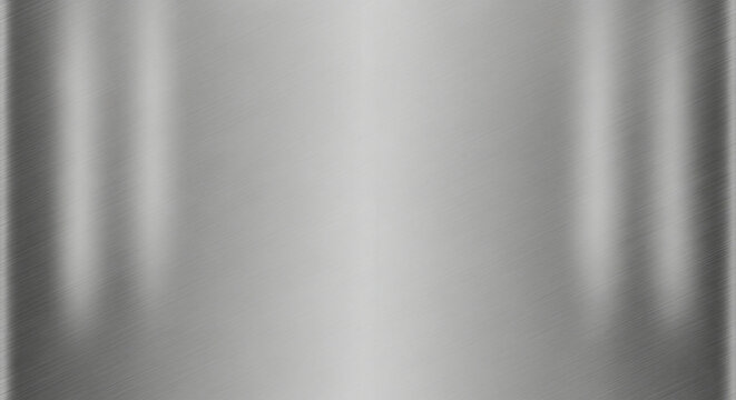 Sleek, brushed silver metal with fine horizontal lines, subtle reflectivity, and varying light and dark tones, creating a modern aesthetic.
