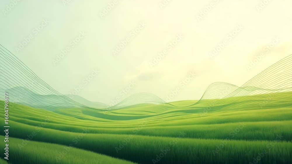 Poster abstract field outlines in precision agriculture: modern digital trends with ample negative space fo