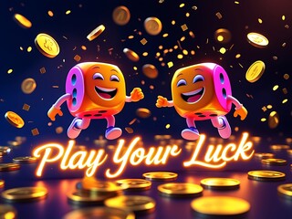 Lucky Dice Game with Gold Coins.