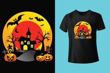 Halloween pumpkin t=shirt design vector