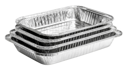 Versatile silver foil container with lid, perfect for food storage, takeaway, and meal preparation.